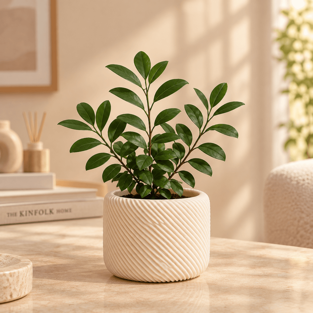 Modern Dekoratif Saksı & Sukulent Kabı - Çapraz Dokulu (9.5 cm)